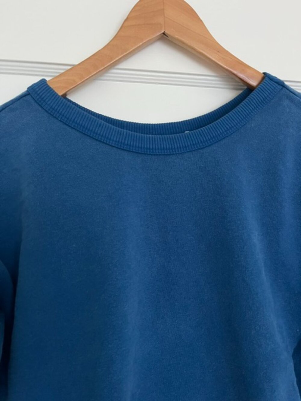 Jungmaven Crewneck Crux Cropped Sweatshirt in Royal Blue | Size Medium - Picture 4 of 7